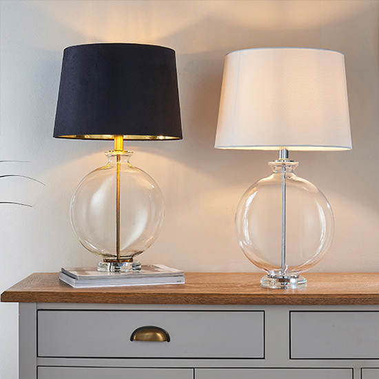 Gideon Black Faux Cylinder Table Lamp In Antique Brass