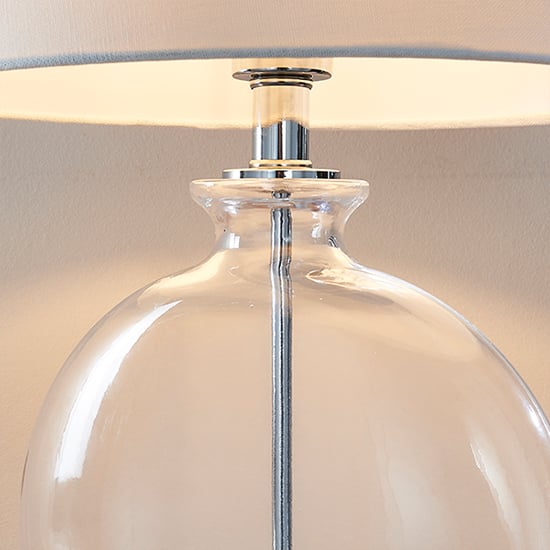 Gideon White Linen Cylinder Table Lamp In Polished Nickel_4