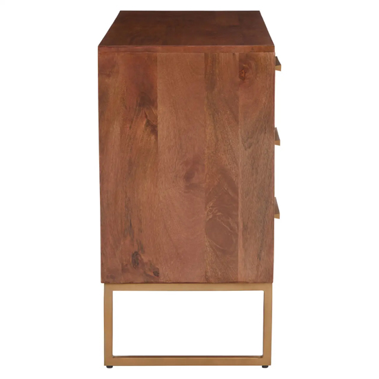 Gijon Mango Wood Sideboard With 1 Door 3 Drawers In Brown