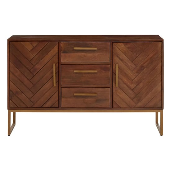 Product photograph of Gijon Mango Wood Sideboard With 2 Doors 3 Drawers In Brown from Furniture in Fashion