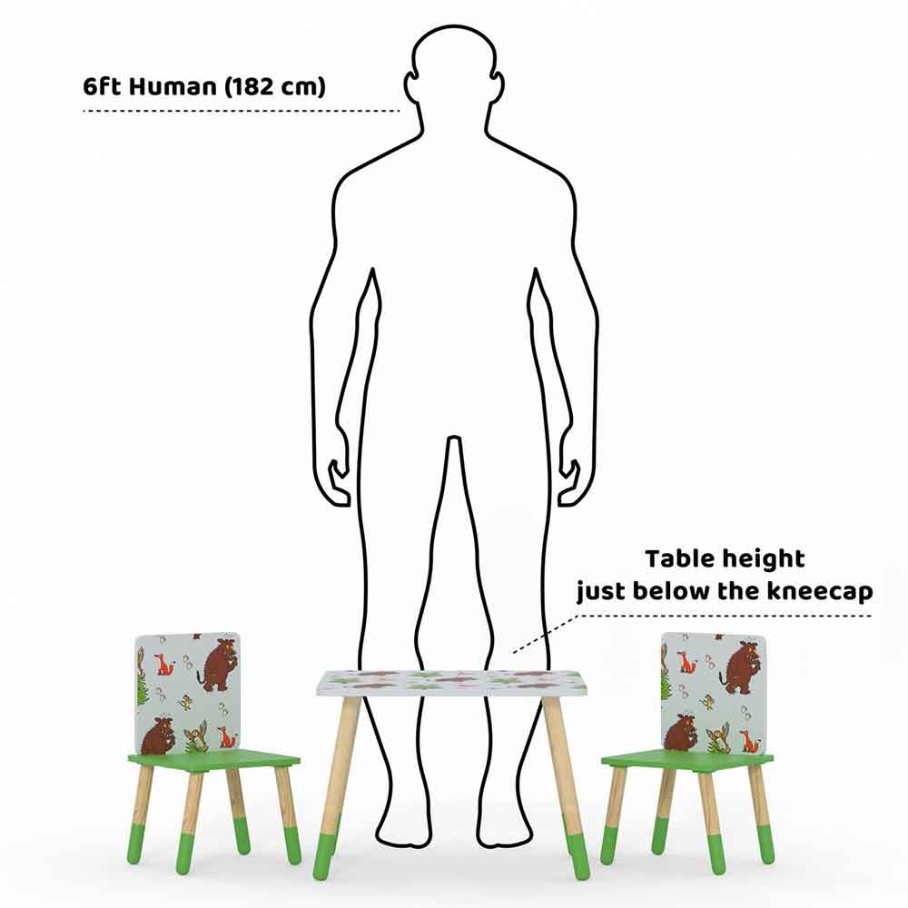 Gilbert Wooden Gruffalo Table And 2 Chairs In Multicolour