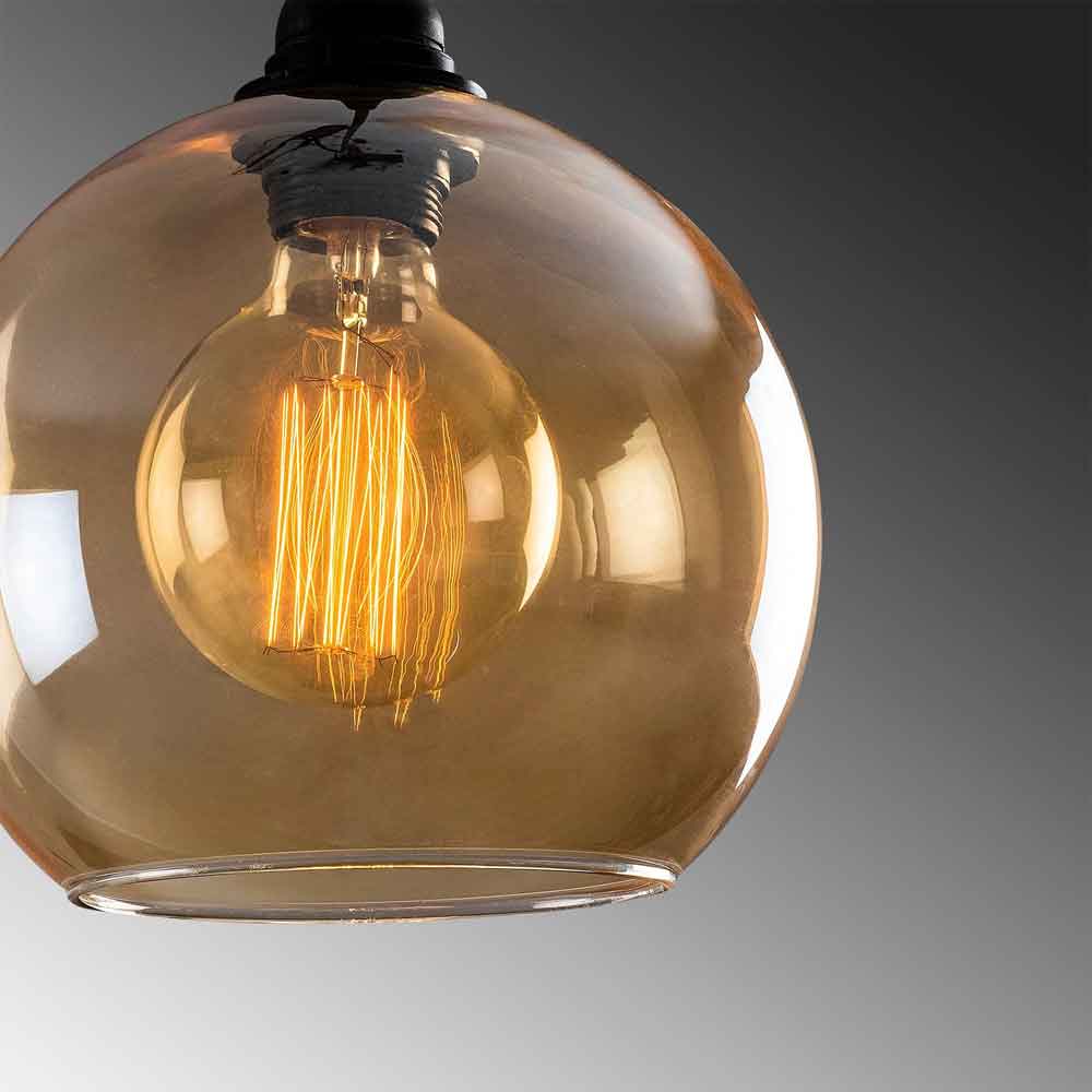 Gilded 3 Light Metal Ceiling Pendant Light in Gold and Black