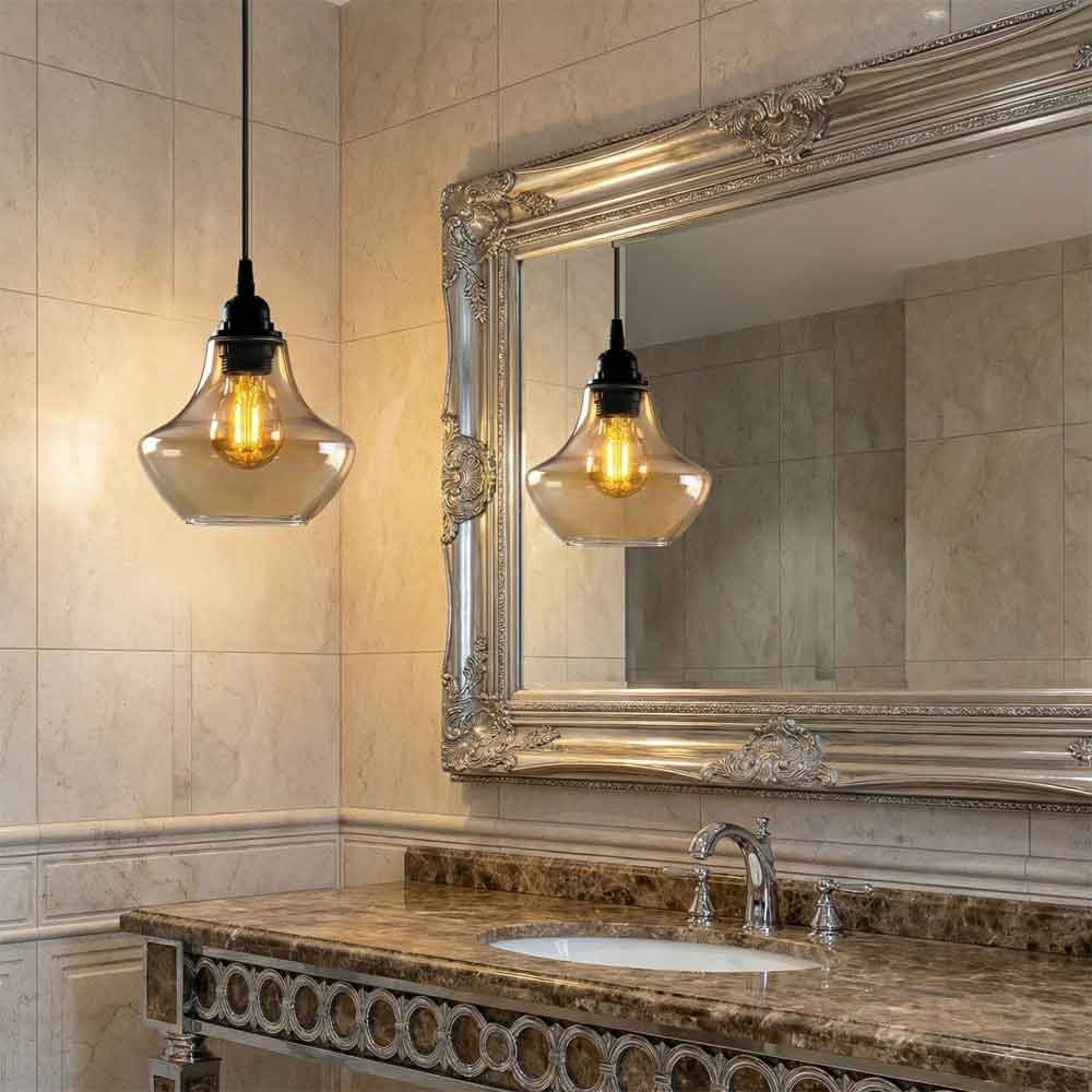 Gilded Metal Bell Ceiling Pendant Light in Gold and Black