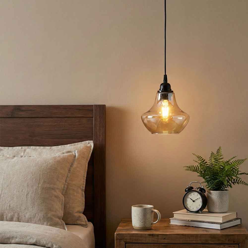 Gilded Metal Bell Ceiling Pendant Light in Gold and Black