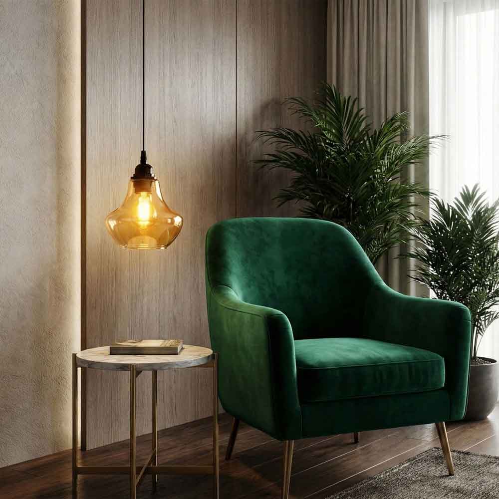 Gilded Metal Bell Ceiling Pendant Light in Gold and Black