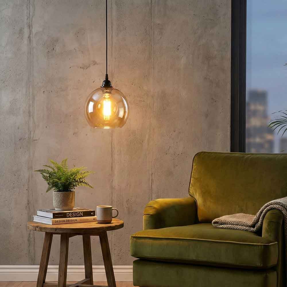 Gilded Metal Ceiling Pendant Light in Gold and Black