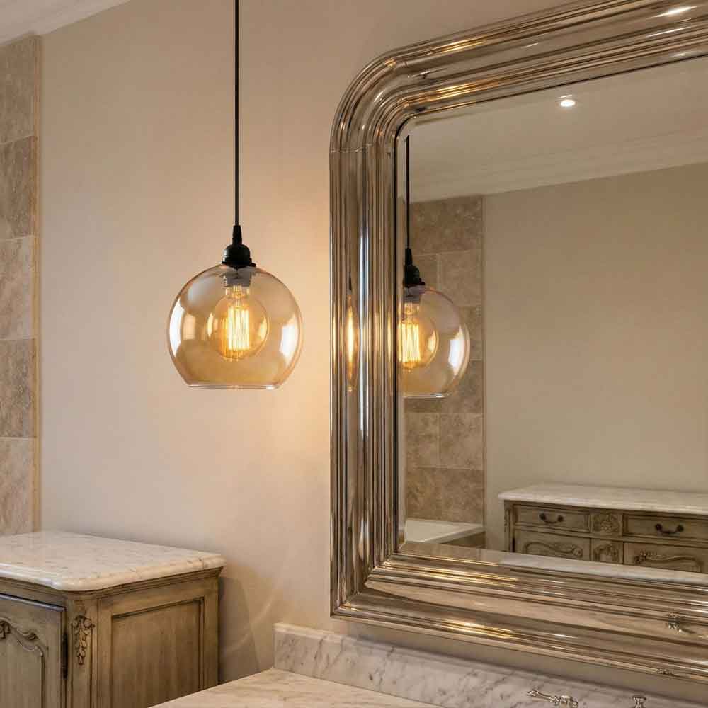 Gilded Metal Ceiling Pendant Light in Gold and Black