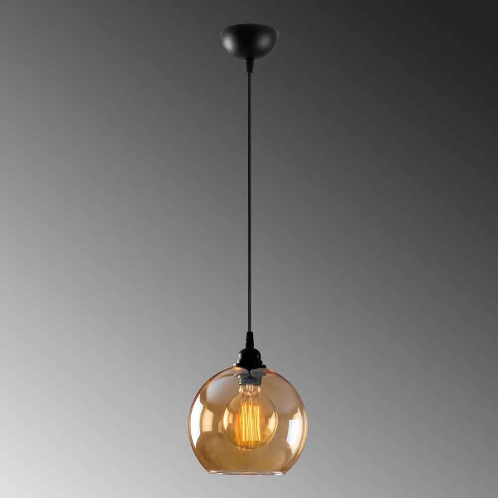 Gilded Metal Ceiling Pendant Light in Gold and Black