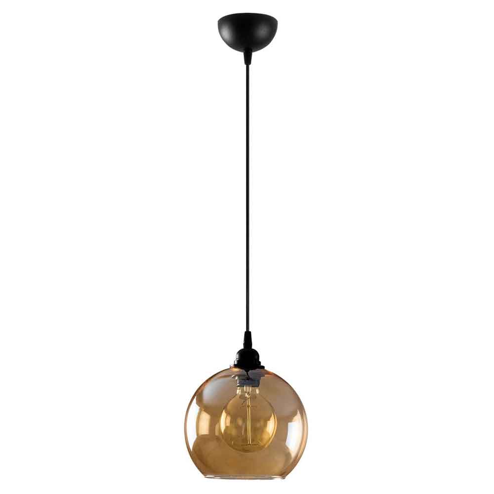Gilded Metal Ceiling Pendant Light in Gold and Black