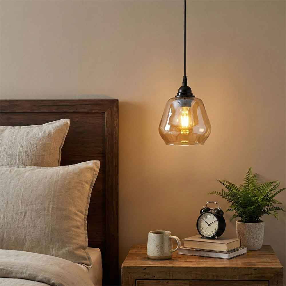 Gilded Metal Orb Ceiling Pendant Light in Gold and Black