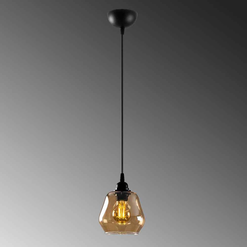 Gilded Metal Orb Ceiling Pendant Light in Gold and Black