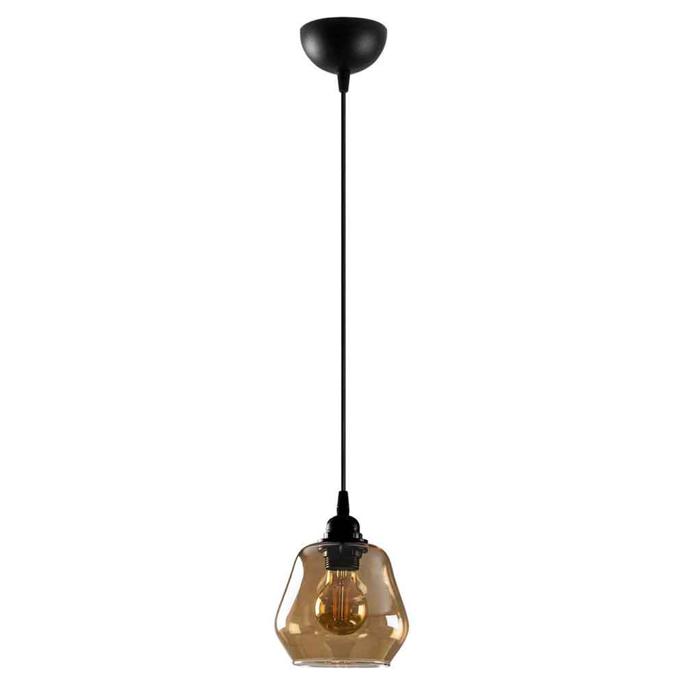 Gilded Metal Orb Ceiling Pendant Light in Gold and Black