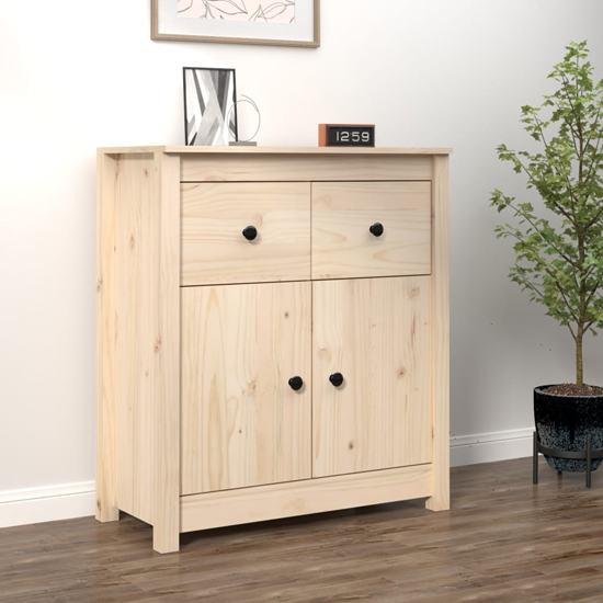 giles pine wood sideboard with 2 doors 2 drawers in natural