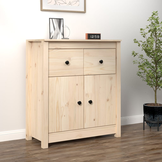 Giles Pine Wood Sideboard With 2 Doors 2 Drawers In Natural