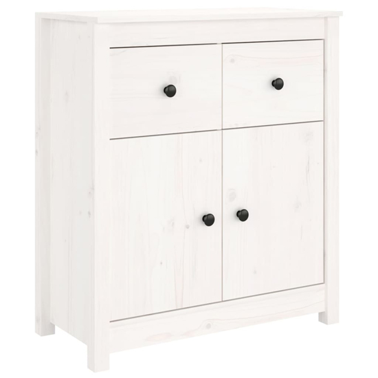 Giles Pine Wood Sideboard With 2 Doors 2 Drawers In White