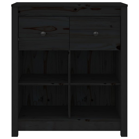 Giles Pine Wood Sideboard With 2 Drawers In Black_4