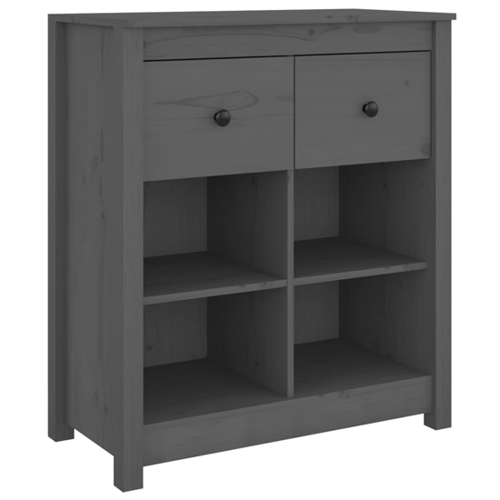 Giles Pine Wood Sideboard With 2 Drawers In Grey