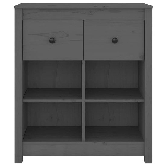 Giles Pine Wood Sideboard With 2 Drawers In Grey_4