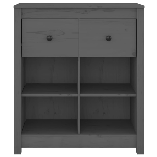 Giles Pine Wood Sideboard With 2 Drawers In Grey