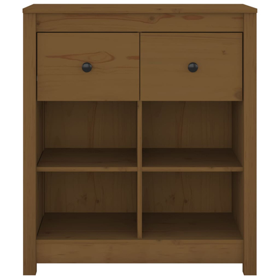 Giles Pine Wood Sideboard With 2 Drawers In Honey Brown
