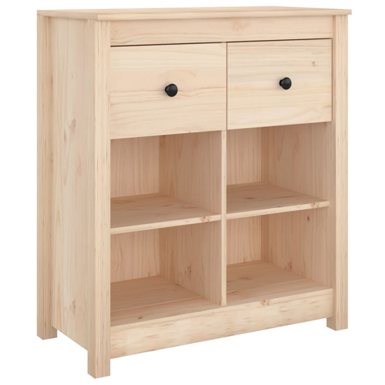 Giles Pine Wood Sideboard With 2 Drawers In Natural
