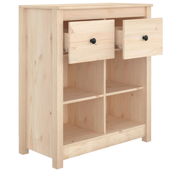 Giles Pine Wood Sideboard With 2 Drawers In Natural