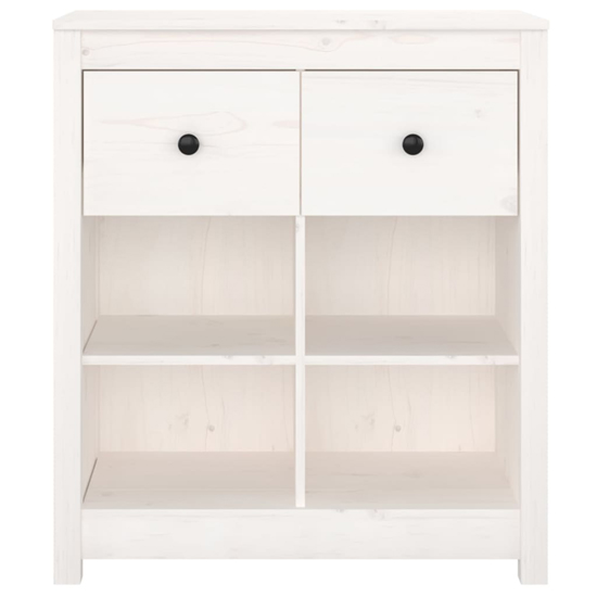 Giles Pine Wood Sideboard With 2 Drawers In White_4