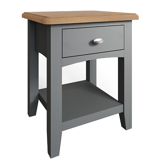 Gilford Wooden 1 Drawer Lamp Table In Grey_2
