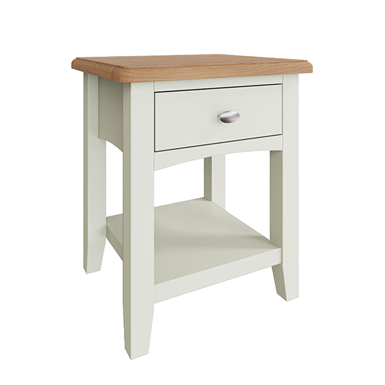 Gilford Wooden 1 Drawer Lamp Table In White_2