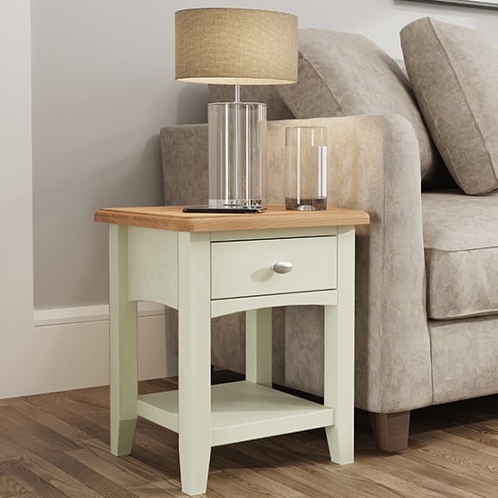 Gilford Wooden 1 Drawer Lamp Table In White_1