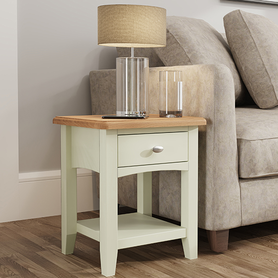 Gilford Wooden 1 Drawer Lamp Table In White Furniture in Fashion