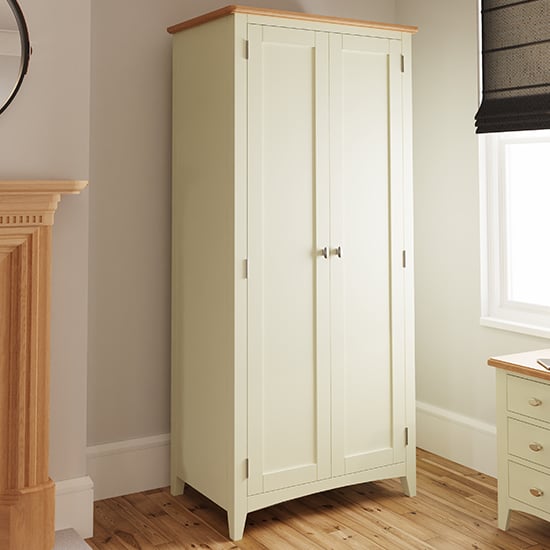 Product photograph of Gilford Wooden 2 Doors Wardrobe In White from Furniture in Fashion