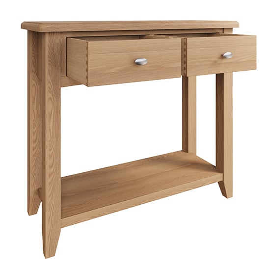 Gilford Wooden 2 Drawers Console Table In Light Oak Furniture in Fashion