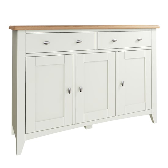 Gilford Wooden 3 Doors 2 Drawers Sideboard In White_2