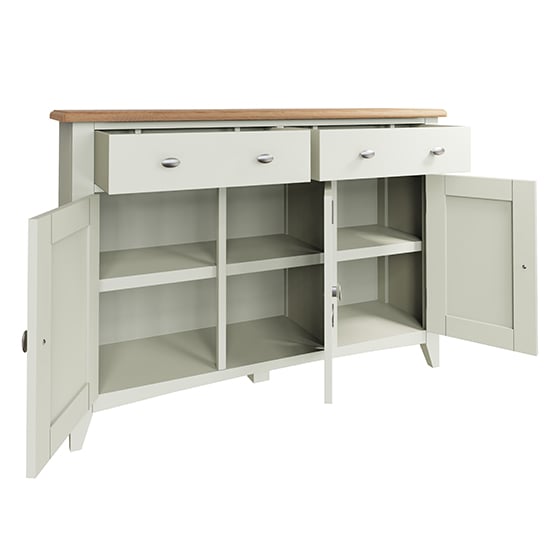 Gilford Wooden 3 Doors 2 Drawers Sideboard In White_3