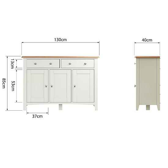Gilford Wooden 3 Doors 2 Drawers Sideboard In White_6