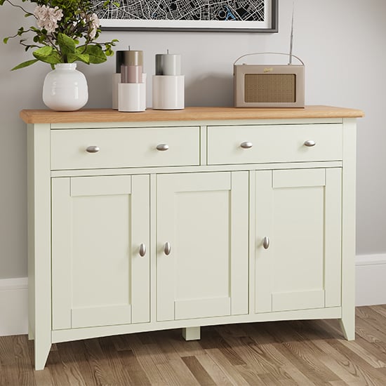 Gilford Wooden 3 Doors 2 Drawers Sideboard In White