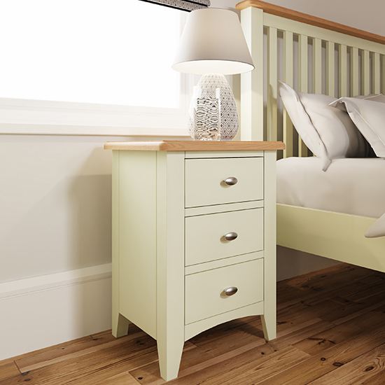 Gilford Wooden 2 Drawers Bedside In Grey FiF