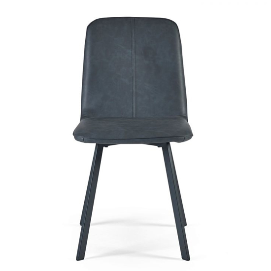 Gilford Antique Black Faux Leather Dining Chairs In Pair