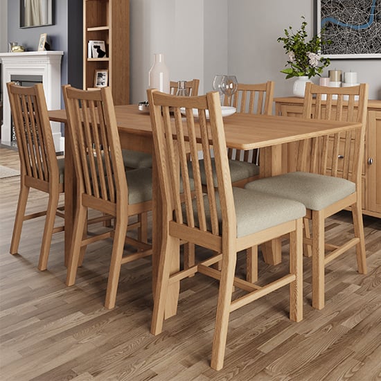 Gilford Extending Dining Table In Light, Oak Kitchen Table With 6 Chairs