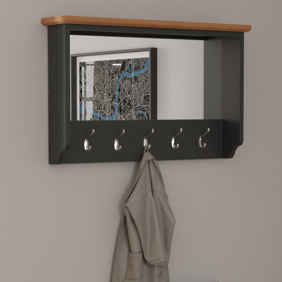 Gilford Wooden Hallway Coat Rack In Grey FiF