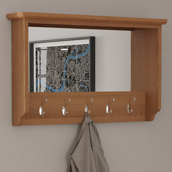 Gilford Wooden Hallway Coat Rack In Light Oak Furniture in Fashion