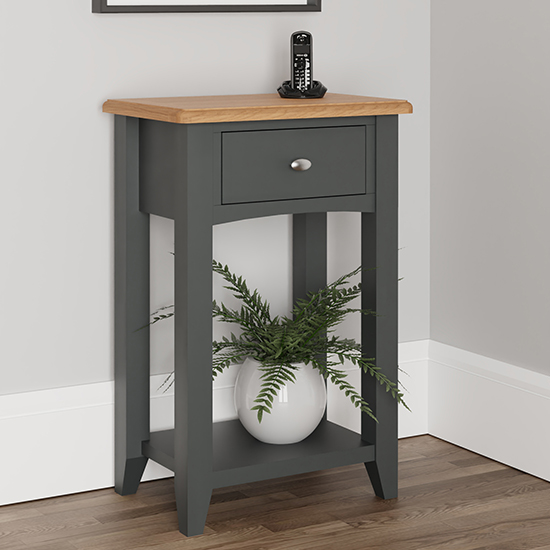Gilford Wooden Side Table In Grey Furniture in Fashion