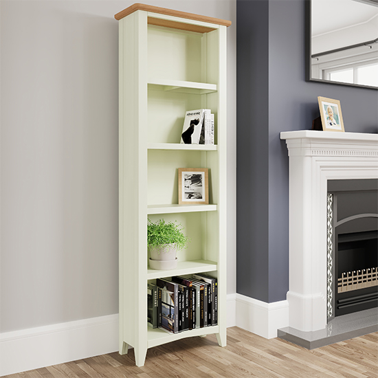 Gilford Tall Wooden Bookcase In White Furniture in Fashion