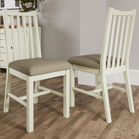 Gilford White Wooden Dining Chairs In Pair | Furniture in Fashion
