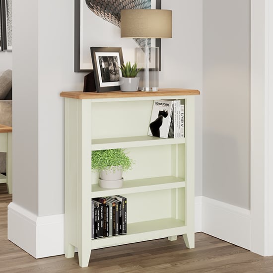 Gilford Wide Wooden Small Bookcase In White FiF