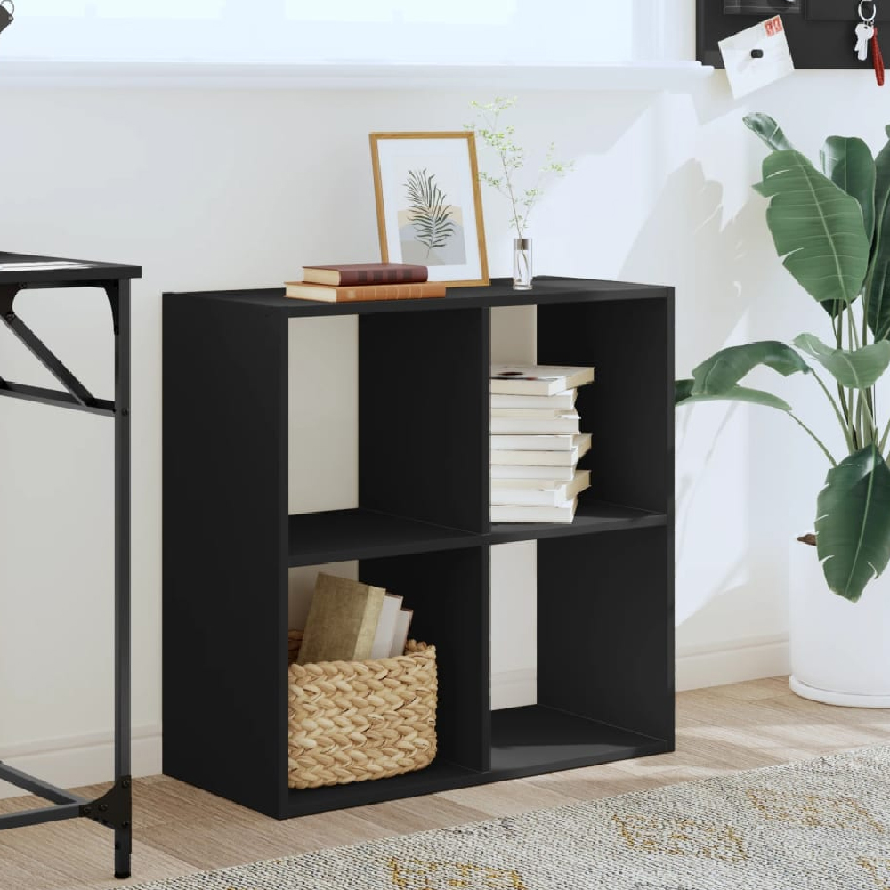 Read more about Gilford wooden bookcase with 4 compartments in black