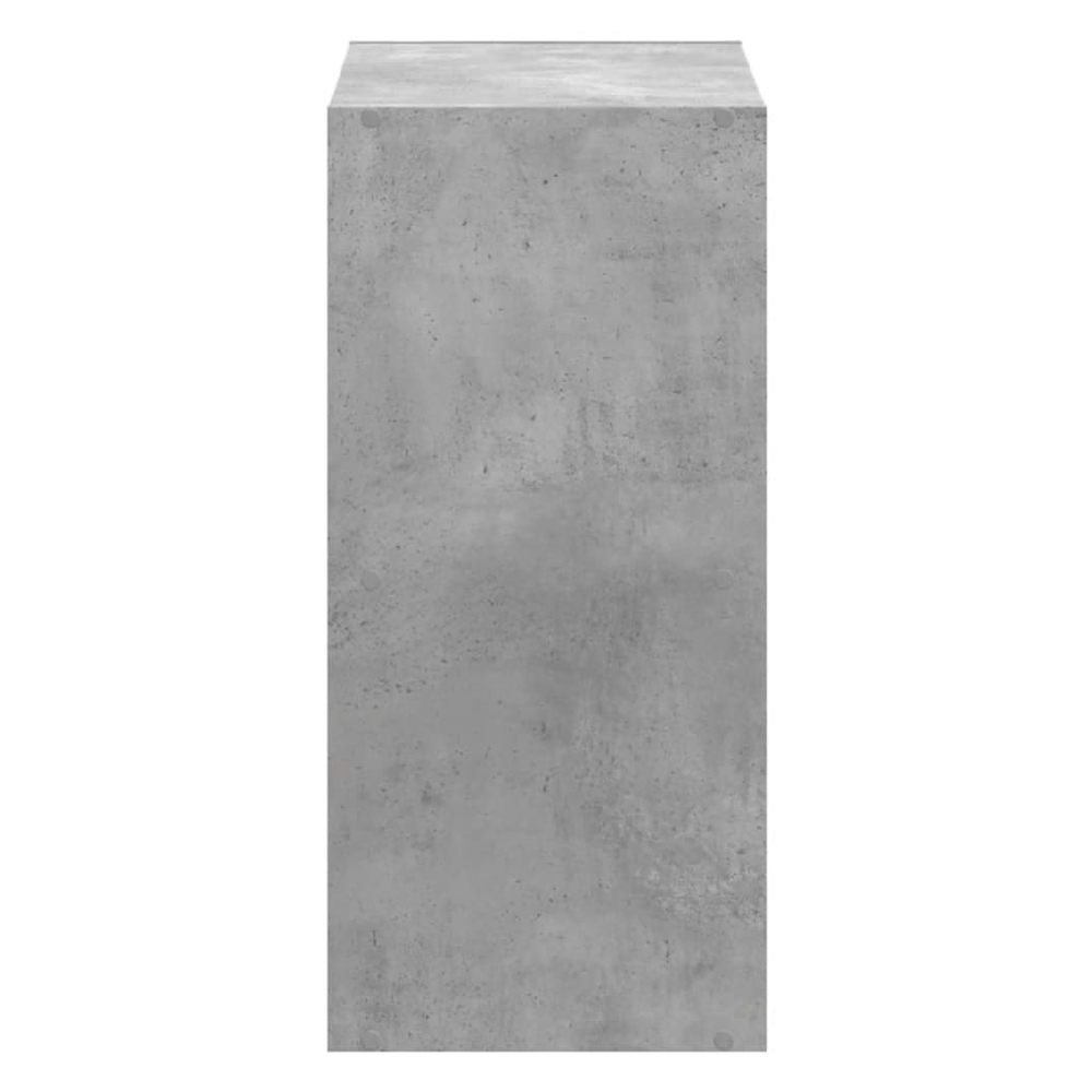 Gilford Wooden Bookcase With 4 Compartments In Concrete Grey