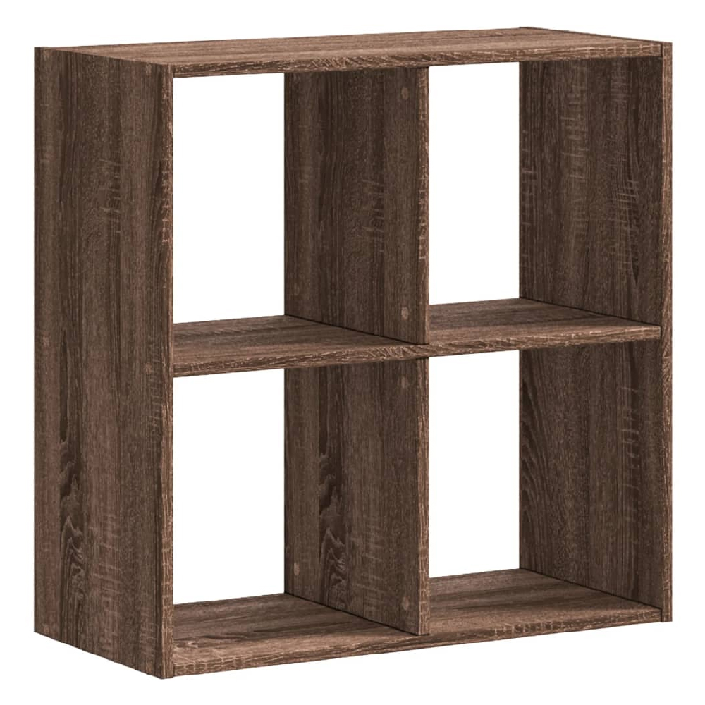 Gilford Wooden Bookcase With 4 Compartments In Dark Brown Oak
