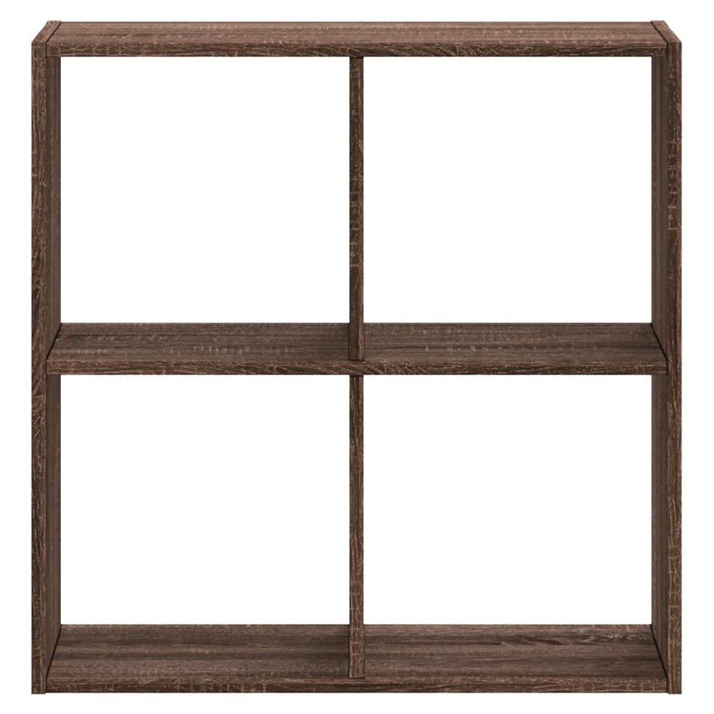 Gilford Wooden Bookcase With 4 Compartments In Dark Brown Oak